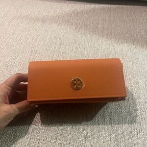 Tory Burch Orange Leather Clutch